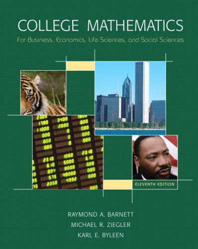 Beispielbild fr College Mathematics for Business, Economics, Life Sciences and Social Sciences zum Verkauf von Goodwill