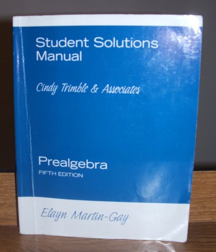 Stock image for Student Solutions Manual - for Prealgebra for sale by Iridium_Books