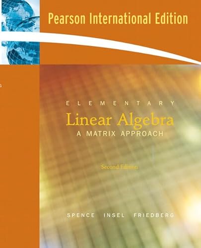 Beispielbild fr Elementary Linear Algebra: International Edition zum Verkauf von Buchpark