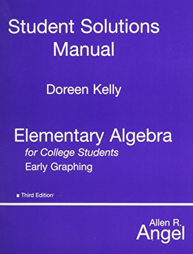 Imagen de archivo de Student Solutions Manual for Elementary Algebra Early Graphing for College Students a la venta por ThriftBooks-Dallas