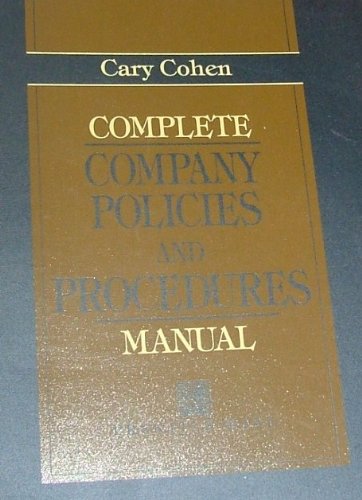 9780131589810: Complete Company Policies and Procedures Manual