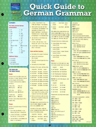 Quick Guide to German Grammar (9780131592469) by McCoy, Rachel