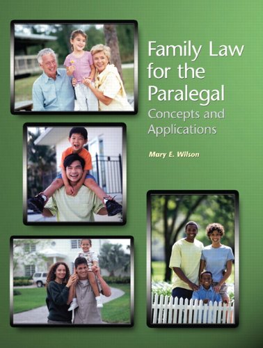 Beispielbild fr Family Law for the Paralegal: Concepts and Applications zum Verkauf von BooksRun