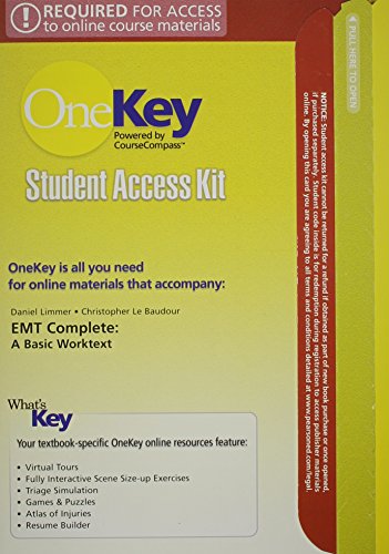 Emt Complete a Basic Worktext: Coursecompass, Student Access Kit (9780131594562) by Limmer, Daniel J.