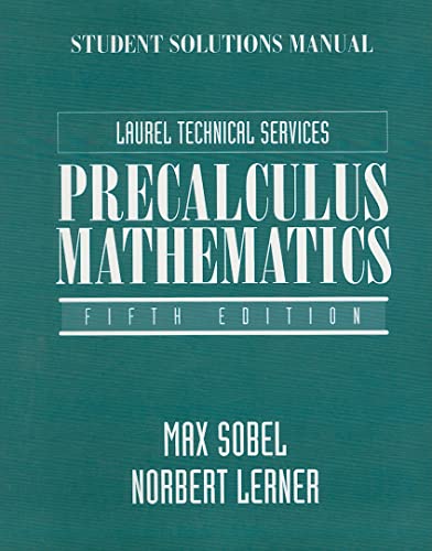 9780131596269: Student Solutions Manual for Precalculus Mathematics