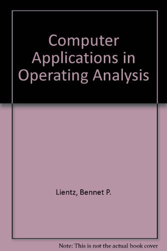 Beispielbild fr Computer Applications in Operating Analysis zum Verkauf von Wonder Book