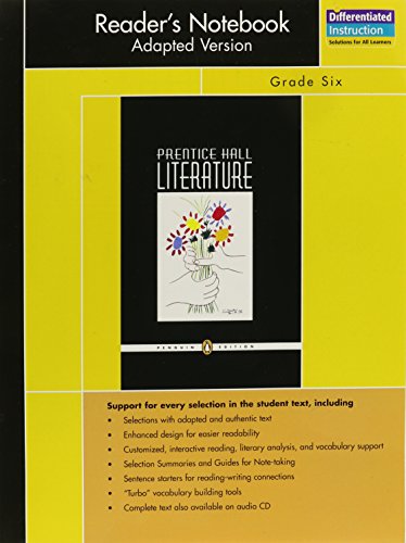 Stock image for PRENTICE HALL PENGUIN EDITION READER NOTEBOOK ADAPTED VERSION GRADE 6 for sale by The Maryland Book Bank