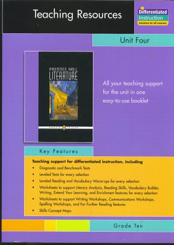 9780131653726: Prentice Hall Literature Penguin Edition Teachers Resources Unit 4 Poetry Grade 10