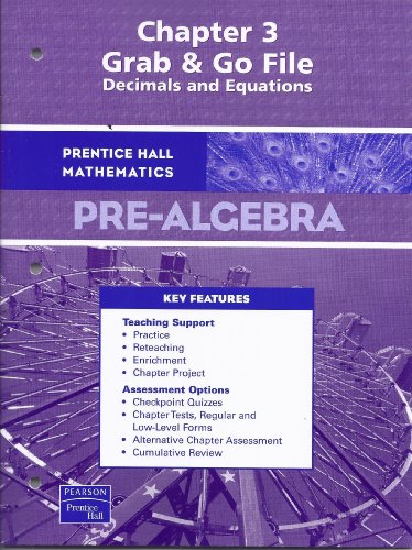 Stock image for PH Pre-Algebra Chapter 3 Grab & Go File for sale by Allied Book Company Inc.