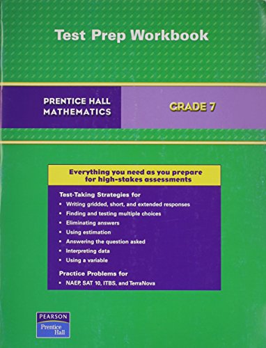 9780131658769: Prentice Hall Math Grade 7 Test Preparation Workbook 2007
