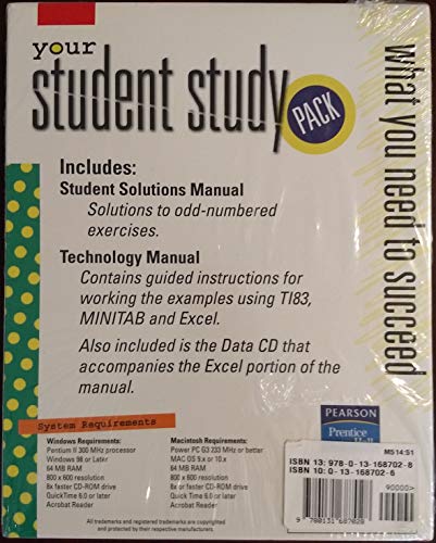 Statistics: WITH "Student Solutions Manual" AND "Technology Manual" AND "SSP Wrap Statistics" (9780131687028) by McClave