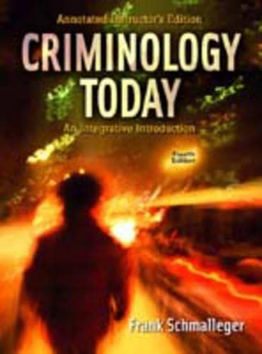 Beispielbild fr Criminology Today: An Integrative Introduction, Annotated Instructor's Edition zum Verkauf von HPB-Red