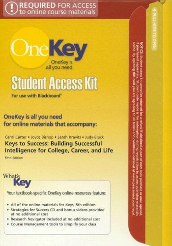 9780131712850: Keys to Success: Building Successful Intelligence for College, Career, and Life (OneKey)