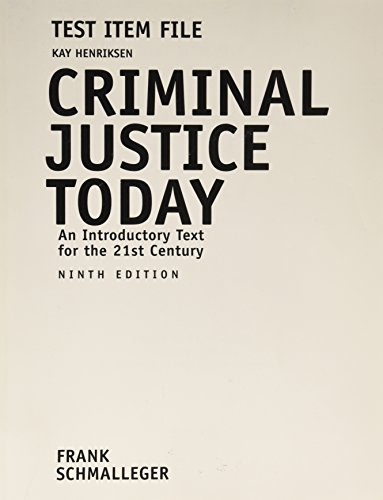 Beispielbild fr Criminal Justice Today An Introductory Text For The 21st Century Ninth Edition ; 9780131719521 ; 0131719521 zum Verkauf von APlus Textbooks