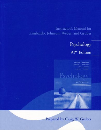 Beispielbild fr Instructor's Manual for Zimbardo, Johnson, Weber, and Gruber Psychology, AP Edition zum Verkauf von ThriftBooks-Atlanta