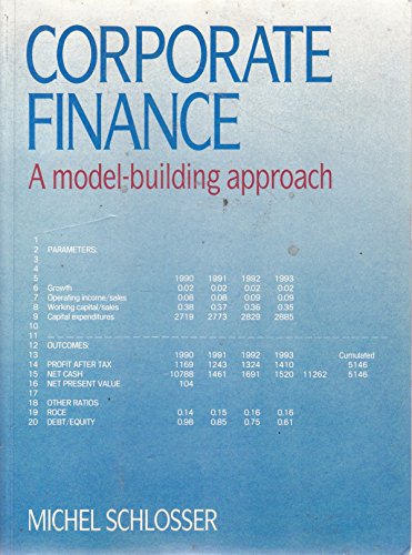 9780131742284: Corporate Finance: A Model Building Approach