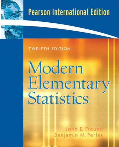 Imagen de archivo de Modern Elementary Statistics: International Edition a la venta por Phatpocket Limited