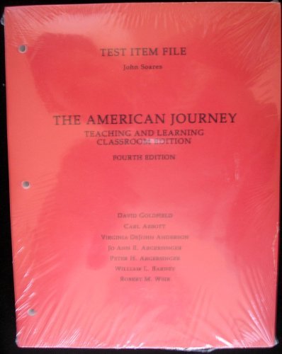 Stock image for Test Item File, The American Journey Teaching and Learning Classroom Edition, 4th Ed. for sale by Allied Book Company Inc.