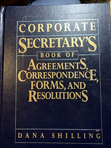 Stock image for Corporate Secretary's Book of Agreements, Correspondence, Forms, and Resolutions for sale by ThriftBooks-Atlanta