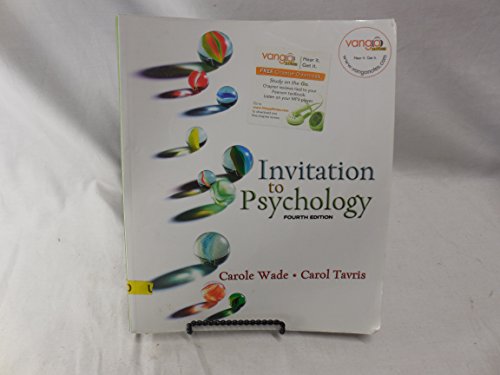 Invitation to Psychology by Carol Tavris and Wade (2007, Paperback)