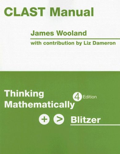 CLAST Manual: Thinking Mathematically (9780131752115) by Wooland, James