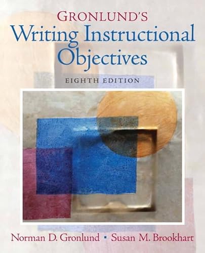 Imagen de archivo de Gronlund's Writing Instructional Objectives (8th Edition) a la venta por SecondSale