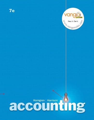 Stock image for Study Guide for Accounting, 7th Edition, By Horngren & Harrison, Chapters 12-25 for sale by James Lasseter, Jr