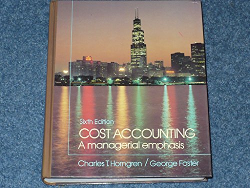 Imagen de archivo de Cost accounting: A managerial emphasis a la venta por Hawking Books