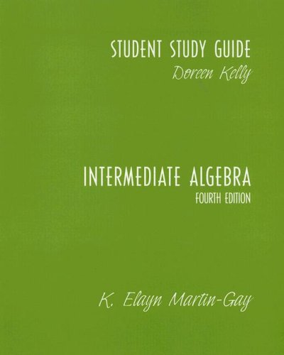 Student Study Guide (9780131858077) by Martin-Gay, Elayn