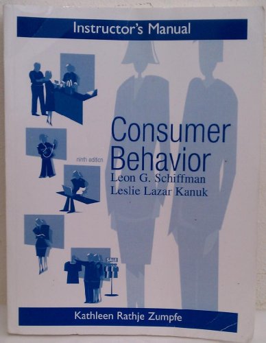 Stock image for Instructors Manual Consumer Behavior 9th Edition for sale by Solr Books