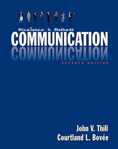 Imagen de archivo de Excellence in Business Communication a la venta por ThriftBooks-Atlanta