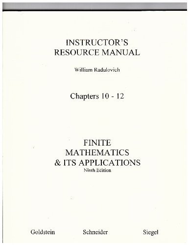 Stock image for Instructor's Resource Manual to Finite Mathematics & Its Applications 9e (solutions) for sale by The Book Cellar, LLC