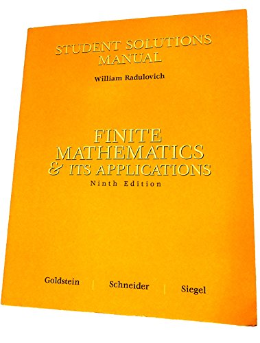 Stock image for Finite Math and Its Applications: Student's Solutions Manual for sale by Wonder Book