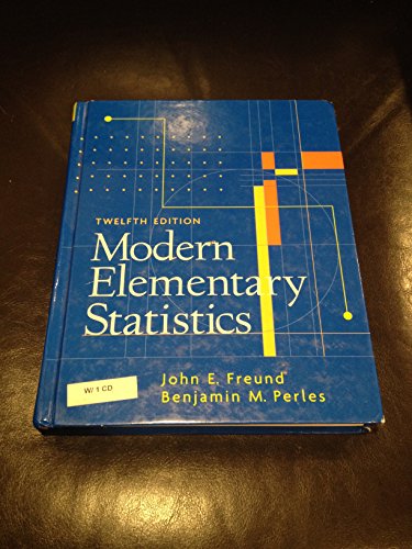 Stock image for Modern Elementary Statistics (12th Edition) for sale by More Than Words