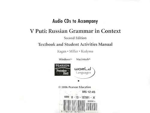 9780131879911: Audio CD's for V PUti: Russian Grammar in Context Textbook and Student Activities Manual