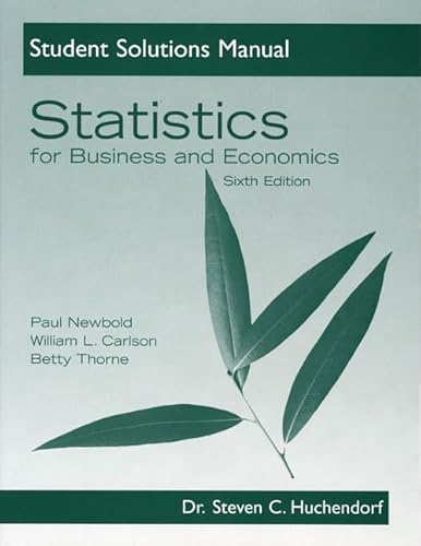 Beispielbild fr Statistics for Business and Economics: Student Solutions Manual zum Verkauf von ThriftBooks-Atlanta