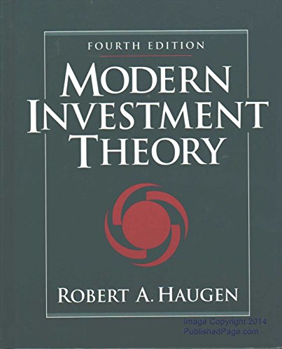 Imagen de archivo de Modern Investment Theory a la venta por Idaho Youth Ranch Books