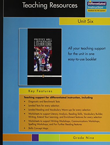 Stock image for Prentice Hall Literature Penguin Edition Teaching Resources Unit 6 Themes in Literature Heroism Grade 9 2007c for sale by ThriftBooks-Atlanta