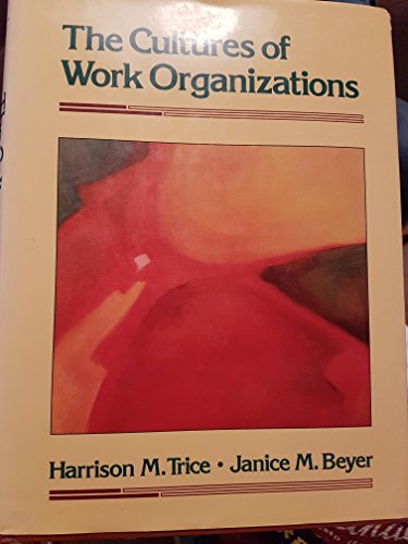 Imagen de archivo de The Cultures of Work Organizations a la venta por Better World Books Ltd