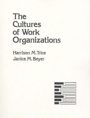 Stock image for The Cultures of Work Organizations for sale by Better World Books: West