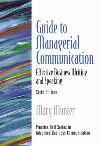Imagen de archivo de Guide to Managerial Communication a la venta por CSG Onlinebuch GMBH