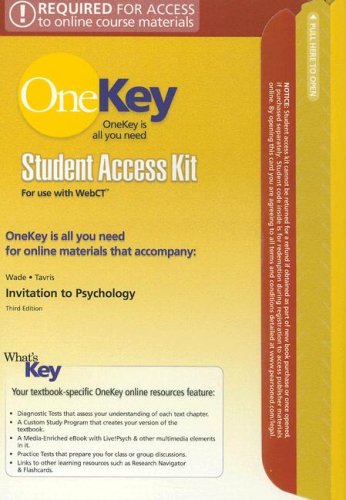 Invitation to Psychology Student Access Kit (OneKey) (9780131920354) by [???]