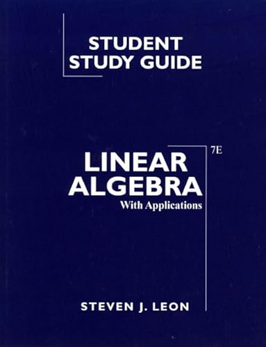 Imagen de archivo de Linear Algebra with Applications, Study Guide a la venta por GoldBooks