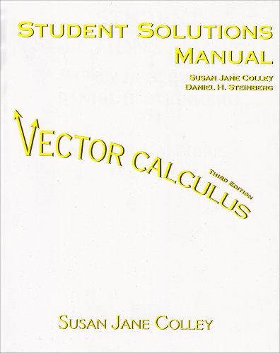 Imagen de archivo de Vector Calculus Student Solutions Manual a la venta por dsmbooks