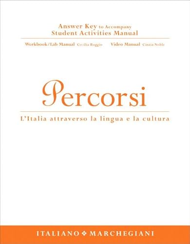 Imagen de archivo de Percorsi Student Activity Manual Answer Key: L'italia Attraverso La Lingua E La Cultura (Italian Edition) a la venta por Wonder Book