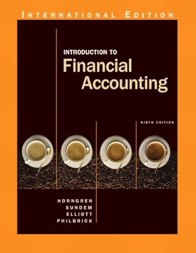 Imagen de archivo de Introduction to Financial Accounting:Horngren, Charles T.; Sundem, Ga a la venta por Iridium_Books