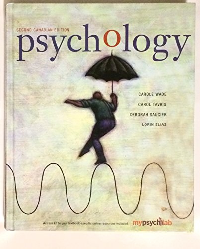 Imagen de archivo de PSYCHOLOGY (CANADIAN ED) a la venta por Better World Books: West