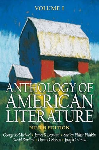 Beispielbild fr Anthology of American Literature, Volume I (Anthology of American Literature) zum Verkauf von Wonder Book