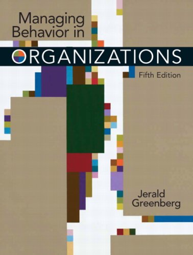 Imagen de archivo de Managing Behavior in Organizations a la venta por Once Upon A Time Books