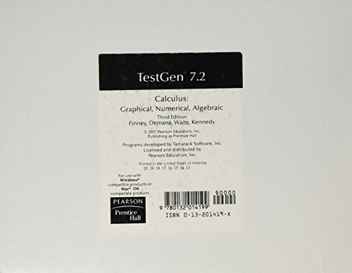 9780132014199: Calculus Test Generator CD with User Guide 2007c